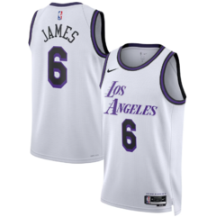 Los Angeles Lakers LeBron James Nike White 2022/23 Swingman Jersey - City Edition