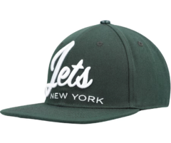 Pro Standard NFL New York Jets Script Wordmark Snapback Hat Dark Green en internet