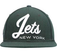 Pro Standard NFL New York Jets Script Wordmark Snapback Hat Dark Green - comprar online