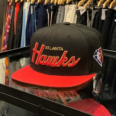 Men's Atlanta Hawks Mitchell & Ness Black NBA 75th Anniversary Snapback Hat