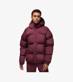 Jordan Essentials Ppuffer Jacket - Cherrywood Red/Light Olive - Men's