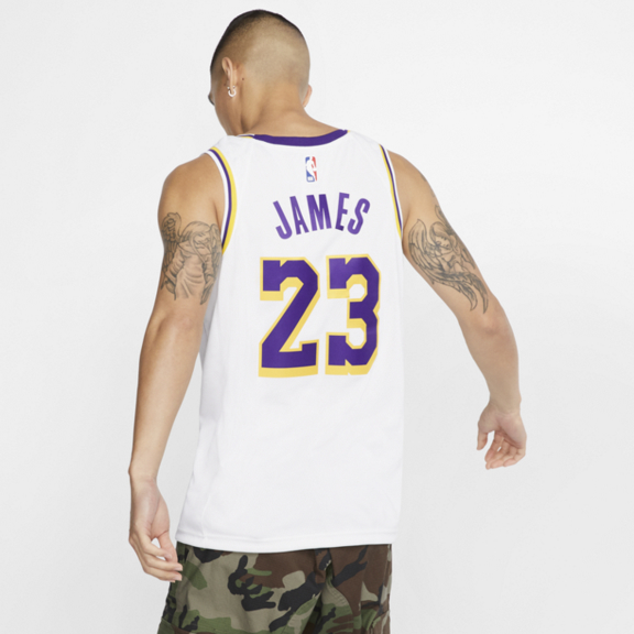 Men's Los Angeles Lakers LeBron James Nike White MVP Swingman Jersey -  Statement Edition