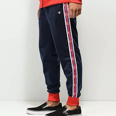 Champion Track Pants Logo Taping Navy Cuffed-6 en internet