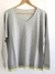 Sweater "Classic Style" en Algodon/Viscosa. Gris.