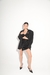 Falda Corta con Lazo Brillo Negra | últimas talle 0 y 2 - tienda online