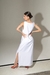 Vestido Largo Con Tajo Sastrero Blanco - comprar online