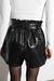 Image of Short Con Lazo Cuerito Croco Negro