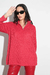 Maxi Sweater Cierre Punto Acanalado Rojo | últimos talle 3