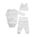 Set Cuddly 3 Piezas Pintitas Gris y Blanco