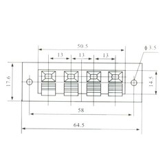 Borne de Pressão Quádruplo Retangular WP4-7 - comprar online