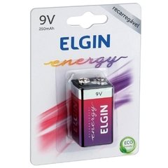 Bateria Recarregável 9V 250mAh Elgin