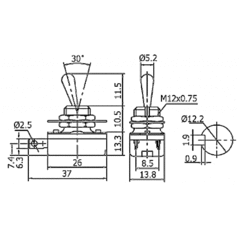 Chave Alavanca KNH-1S 2 Terminais L/D - comprar online