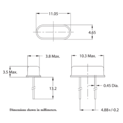 Cristal Oscilador HC-49S Caneca Baixa - comprar online