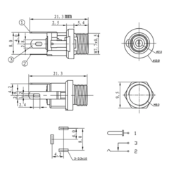 Conector Jack P4 2,1mm com Rosca na internet