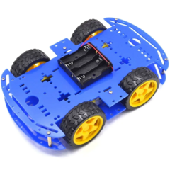 Kit Chassi com 4 Rodas 4WD Azul