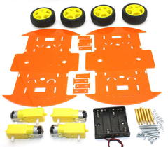 Kit Chassi com 4 Rodas 4WD Laranja na internet