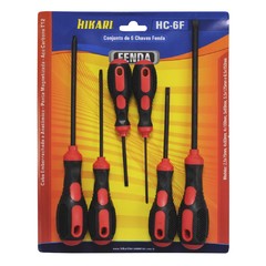 Kit com 6 Chaves de Fenda Hikari HC-6F