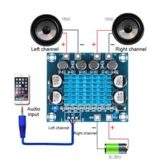 Módulo Amplificador de Áudio XH-A232 30W+30W - RECICOMP - Arduino, Robótica e Embarcados