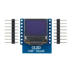 Display OLED 0.66" 64x48 I2C Shield para ESP32 D1 Mini