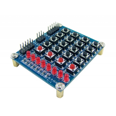 Teclado Matricial 4x4 + 4 + 8 LEDs com Chave Táctil