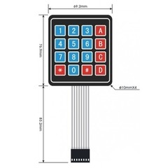 Teclado Matricial de Membrana 4x4 16 Teclas na internet