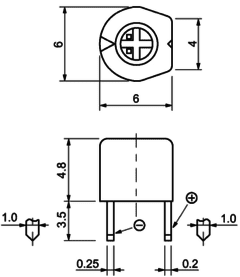 Capacitor Trimmer Cerâmico 6mm - comprar online