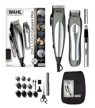 COMBO CORTADORA + PATILLERA + NASAL MARCA WAHL MODELO DELUXE GROOM PRO