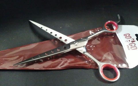 TIJERA MARCA GOGO DE CORTE FILO NAVAJA DE 8" (21 cm) MODELO 1010 CON APOYADEDO, SILENCIADOR, ANILLOS BLANDOS Y TORNILLO DE AJUSTEe y anillos blandos - tienda online