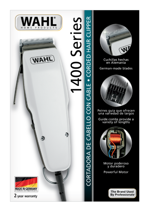 CORTADORA PROFESIONAL MARCA WAHL MOSER MODELO 1400 CON CABLE + ACCESORIOS (ALEMANA)