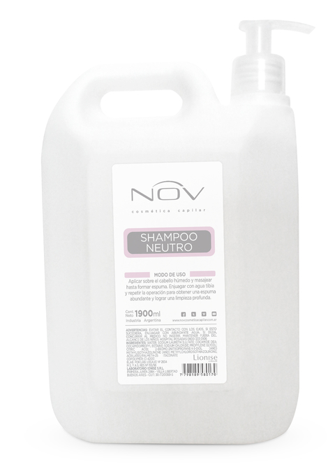 SHAMPOO NEUTRO PRE-TRATAMIENTO MARCA NOV BIDON DE 3900 ml. * IDEAL PRE ALISADO ó TINTURA ó PERMANENTE