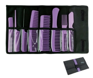 SET DE 8 PEINES PROFESIONALES COLORS CON ESTUCHE DE LONA GRUESA MARCA EUROSTIL MODELO 50664 - TODOPELUQUERIAS