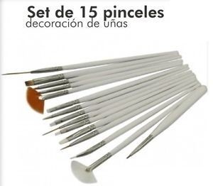 SET DE 15 PINCELES DIFERENTES PARA DECORAR UÑAS (CH)