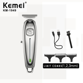 CORTADORA PATILLERA TRIMMER RECARGABLE USB MARCA KEMEI MODELO 70 YEARS KM-1949 ó KM-9939 + ACCESORIOS (SA)