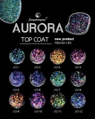 GEL AURORA TOP COAT UV PARA DECORACION DE UÑAS MARCA FENGSHANGMEI POR 5 grs. * VARIOS COLORES - TODOPELUQUERIAS