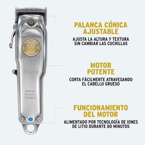 CORTADORA PROFESIONAL MARCA WAHL MODELO SENIOR METAL CORDLESS INALAMBRICA SERIE 5 STAR + ACCESORIOS