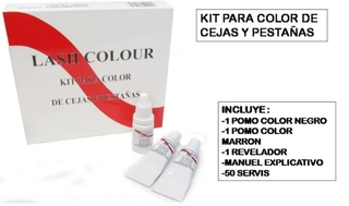 KIT PARA TINTURA DE PESTAÑAS / CEJAS MARCA LASH COLOUR * PARA 50 SERVICIOS - tienda online