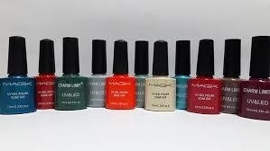 ESMALTE SEMIPERMANENTE DE UÑAS MARCA CHARM LIMIT POR 10ml * BASE Y TOP COAT * Para secado con Cabina UV/LED SEMIPERMANENTE (CH)