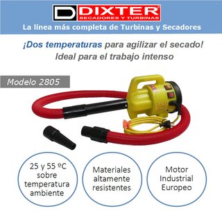 TURBINA SECADORA FRIO CALOR MARCA DIXTER MODELO 2805 * PELUQUERIA CANINA - comprar online