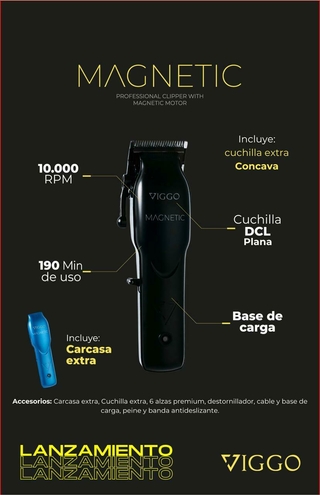 CORTADORA PROFESIONAL RECARGABLE DIGITAL MARCA VIGGO MODELO MAGNETIC - comprar online