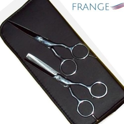 KIT S070 TIJERA DE CORTE + TIJERA DE PULIR DE 5, 5 PULGADAS MARCA BELKYS LINEA FRANGE