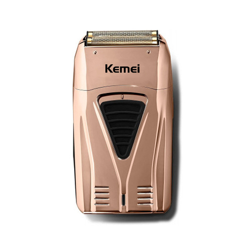 AFEITADORA SHAVER INALAMBRICA RECARGABLE USB DORADA MARCA KEMEI MODELO KM-3384 (SA)