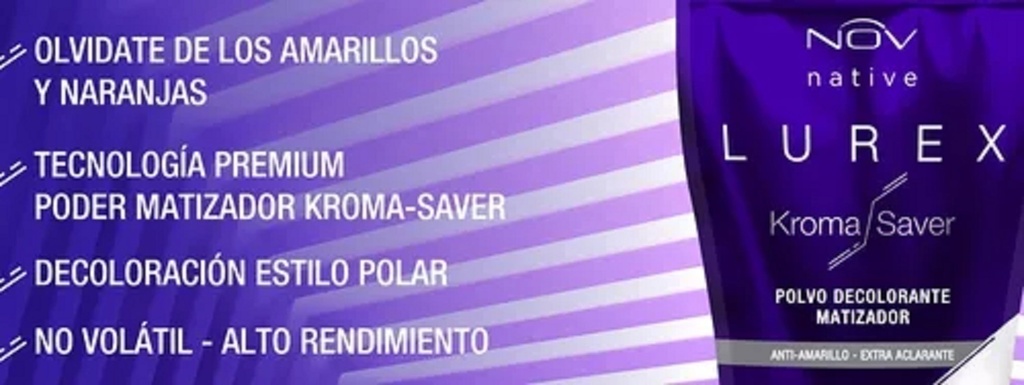 POLVO DECOLORANTE KROMA MATIZADOR MARCA NOV LINEA LUREX POR 690 grs