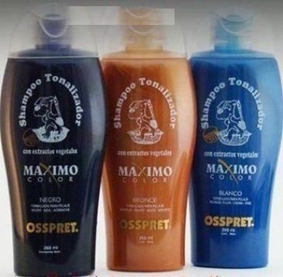 SHAMPOO TONALIZADOR PARA MANTOS COLOR BLANCO ó NEGRO POR 250 cc. MARCA OSSPRET