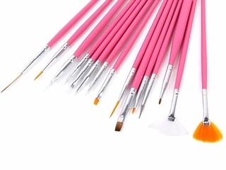 SET DE 15 PINCELES DIFERENTES PARA DECORAR UÑAS (CH) - TODOPELUQUERIAS