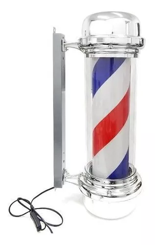 POLO * POLE * FAROL GIRATORIO CON LUZ PARA DECORACION PARA BARBERIA / PELUQUERIA MODELO 4051