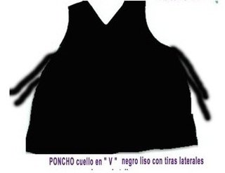 CHAQUETA * PONCHO CUELLO V NEGRO REGULABLE CON BOLSILLO (241) (OT)