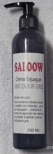 CREMA ENJUAGUE MATIZADOR GRIS MARCA SALOON IN por 250 ml