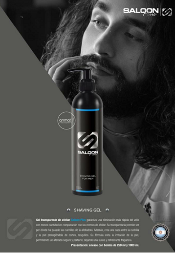 GEL PARA BARBA / BARBEAR / AFEITAR TRANSPARENTE MARCA SALOON IN POR 250 ml.