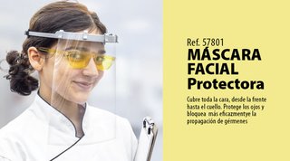 MASCARA PARA PROTECCION FACIAL CON VINCHA PLASTICA RIGIDA MODELO 57801 - TODOPELUQUERIAS