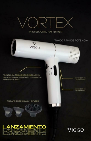 SECADOR PROFESIONAL MARCA VIGGO MODELO VORTEX CON 1700 WATT - comprar online